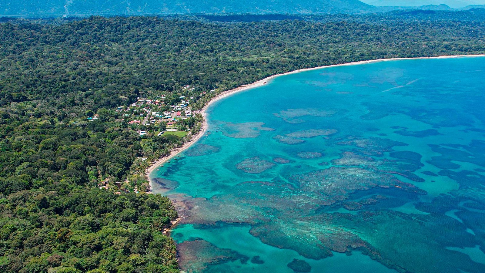 Puerto Viejo Beach aerial view